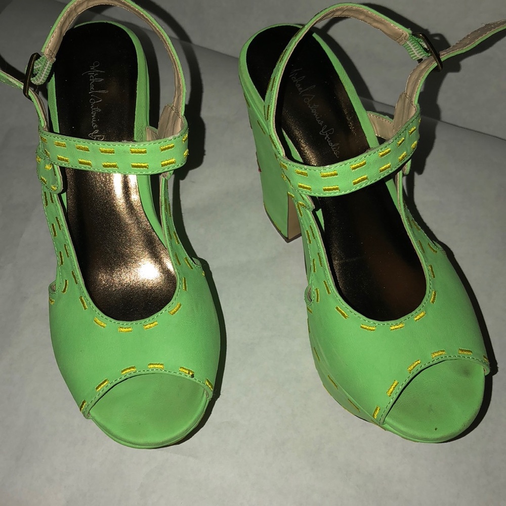 Lime green wedges